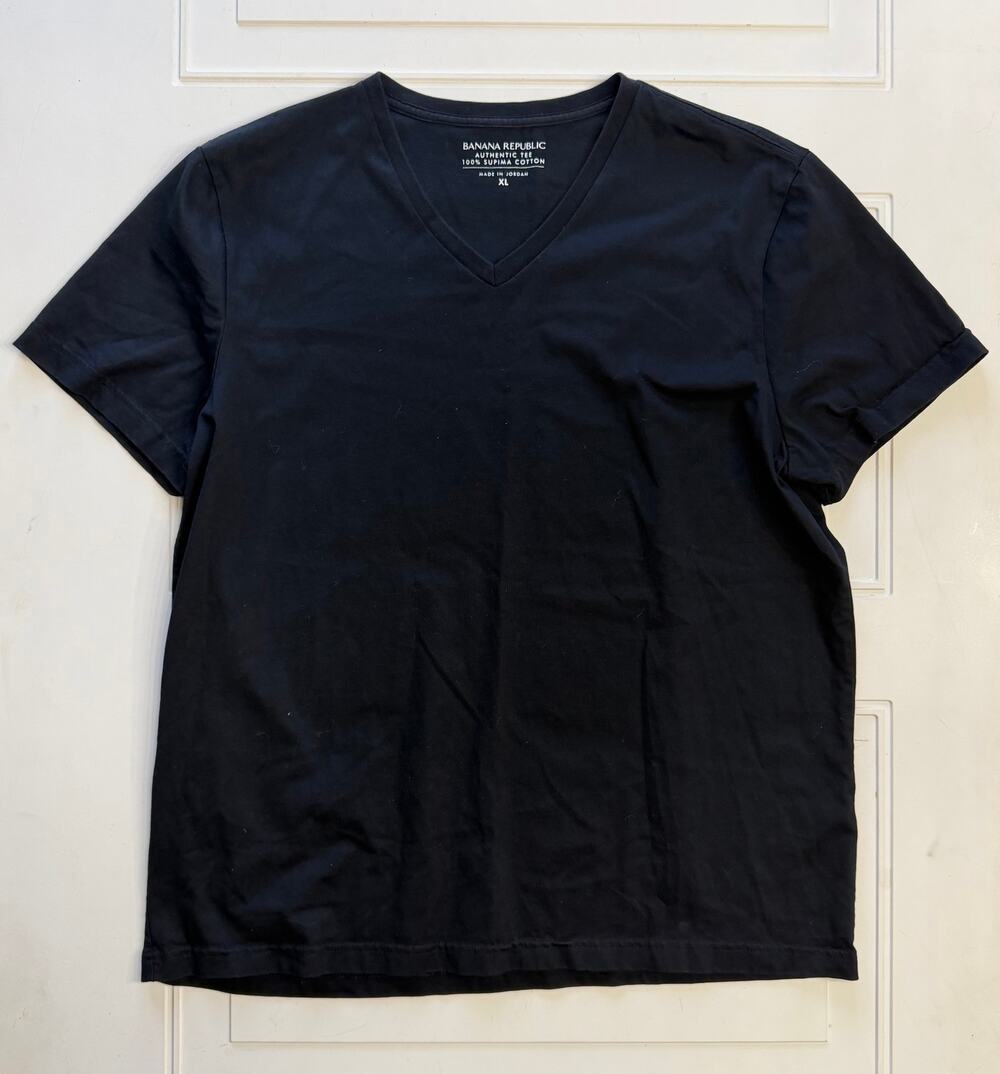 Banana Republic Mens Sz XL Authentic Tee Black 100% Supima Cotton T Shirt